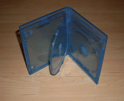 MARKENLOS Blu Ray Hülle Dreifach 3fach 3-fach blau Blu-Rays Blue Ray 3er 12,5 mm Neu