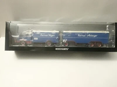 1/43 1950 Krupp Titan Kofferzug blue/white  truck & trailer LE 300 Minichamps - Image 1 of 4