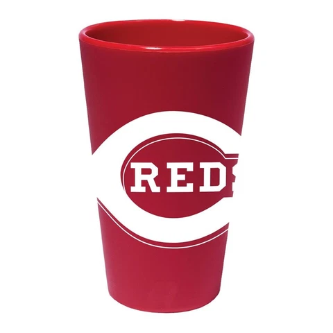 CINCINNATI REDS RED 16 OZ SILICONE PINT GLASS NEW WINCRAFT 👀 Cover