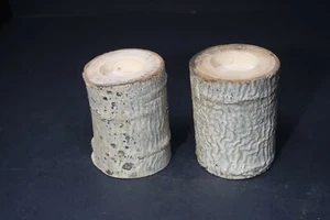 Set of 2 Birch Tree Candle Holders  - Picture 1 of 10