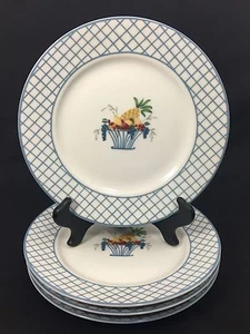 VISTA ALEGRE Flower Basket VITET Salad Dessert Plates MARION VINOT Set of 4 - Picture 1 of 7