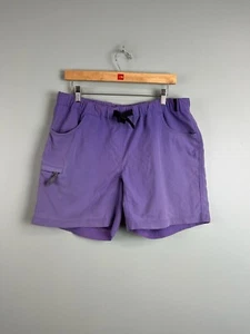 IBEX Womens Large Purple Faded Gradient Hiking Shorts Nylon Belted Pocket - Picture 1 of 10