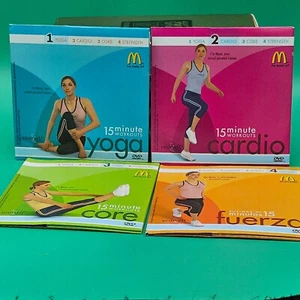 McDonald's 15 Minute Workout DVD (YOGA, CARDIO, CORE, STRENGTH) 4 DVD Set - Imagen 1 de 2