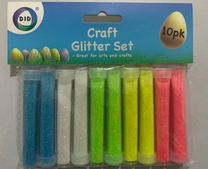 Juego de brillos artesanales arte 10 X brillos de colores surtidos brillo papelería escolar - Imagen 1 de 5