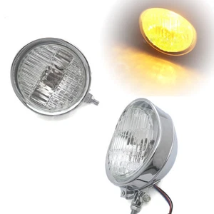 5.7" Chrome Retro Headlight Clear Len For Harley Chopper Bobber Cruisers Custom - Bild 1 von 7