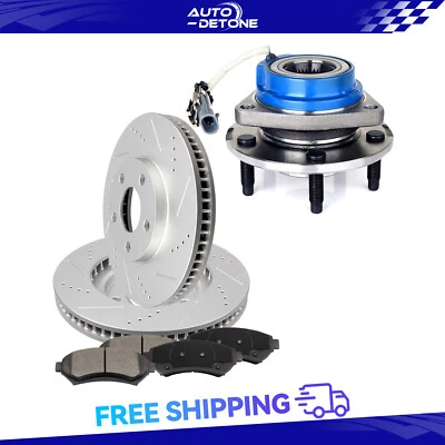 Front Rotors Wheel Hub Bearing Ceramic Pads For Chevy Impala Cadillac DeVille Foto 1 de 4