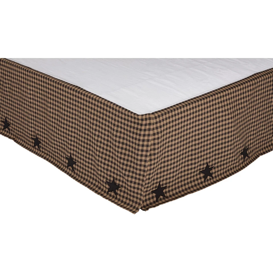 Black Check Star Queen Bed Skirt by VHC Brands Get 15 off