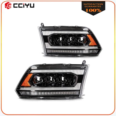 Headlights Assembly For 2009-2018 Dodge Ram 1500 2500 3500 w/LED DRL Left+Right - Image 1 of 4