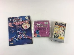 Lot of vtg TRANSFORMERS items Collector's Sticker Album Napkins VHS 1986 Hasbro - Picture 1 of 8