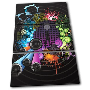 Abstract DJ Club TREBLE CANVAS WALL ART Picture Print VA - Picture 1 of 1