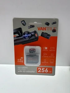 Vantrue 256GB MicroSDXC UHS-I Card 4K UHD Video with SD Adapter for Dashcam - Picture 1 of 2