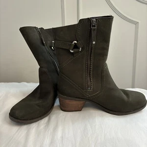 Teva Foxy olivfarbene Damen-Stiefeletten aus Nubukleder mit Reißverschluss Größe 7 Stil 1008316 - Bild 1 von 11