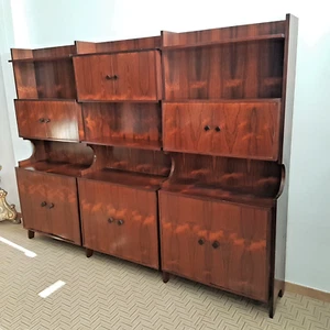 Italian modern design bookcase from 1960 brazilian rosewood veneered - Picture 1 of 13
