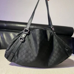 Echte Gucci Nylon Leder Shopper Tasche Handtasc... - Bild 1 von 7