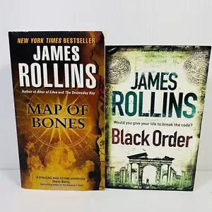 2 Lot James Rollins -Black Order & Map of Bones Paperbacks Mystery Thriller - Picture 1 of 11