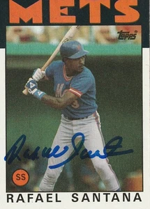 RAFAEL SANTANA  NEW YORK METS  SIGNED 1986 TOPPS CARD #587 - Picture 1 of 1