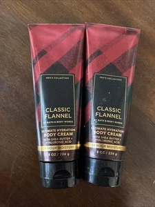 2 Bath & Body Works Classic Flannel Men's Collection Body Cream for Men 8 oz New - Picture 1 of 2