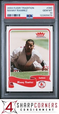 2004 FLEER TRADITION #390 MANNY RAMIREZ RED SOX POP 1 PSA 10 - Image 1 of 3