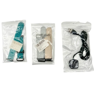 Paquete de bandas de repuesto y cargador Fitbit Sense azul gris tostado beige NUEVO Foto 1 de 4