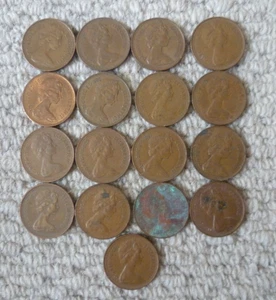 Job Lot of 17x 'New' Penny Pennies 1p 1970's 1980's - LOOK! - Picture 1 of 3