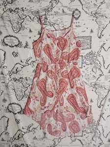 Ambiance Apparel Paisley Blumen ärmelloses Kleid Cinched Waist Boho Gr. L - Bild 1 von 6