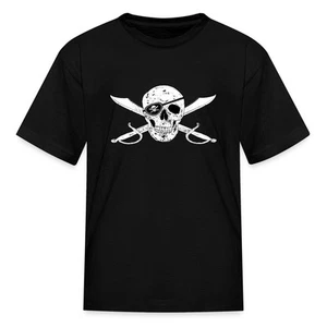 Pirate Flag Jolly Roger Kid's T-Shirt - Picture 1 of 7