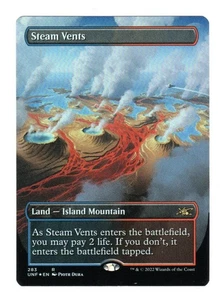 MTG - Steam Vents - Borderless Foil - Unfinity - NM - Picture 1 of 2