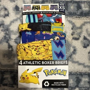 Pokémon 4 Athletic Boxer Briefs Size Boys Size XS (4-5)  New - Picture 1 of 2
