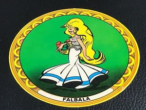 AUTOCOLLANT VINTAGE ASTERIX OBELIX FALBALA DARGAUD 1967 LA VACHE QUI RIT - Foto 1 di 1