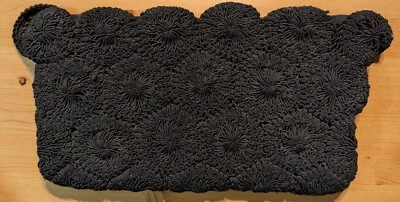 Vintage 1940's, An M.E. Product Black Crochet Handbag Purse Clutch, It Speaks - Image 1 of 4