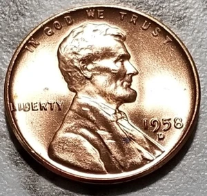 1958 D Denver Stempelglanz U.S. Lincoln Wheat Penny BIN400 - Bild 1 von 2