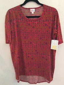 Cute LuLaRoe Irma, Size XXS, Red, Purple, Gold Flower Pattern - Picture 1 of 2