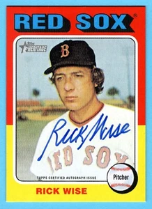 Rick Wise 2024 Topps Heritage High número real uno autógrafo automático Medias Rojas - Imagen 1 de 2