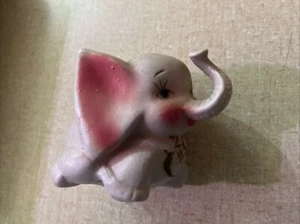 Rosa Elefant Ring Halter Vintage 3" Keramik Schmuck Display Figur JSNY - Bild 1 von 3
