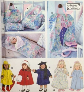 UC Simplicity 8962 Sew Pattern 18" Doll American Girl Clothes Rain Coat Bags PJ - Picture 1 of 4
