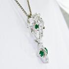 42.0 cm Pendant Necklace Pt900 850 Emerald 0.25ct Diamond 0.51ct Women's Jewelry