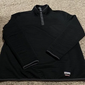 Gerry 1/4 Snap Jacket Men's X-Large Black Ribbed Pullover Sweatshirt Camp Hike - Picture 1 of 5