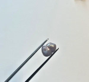 ONE 3.47CTS RARE BAROQUE VINTAGE GRAY NATURAL MISSISSIPPI RIVER UNCULTURED PEARL - Picture 1 of 6