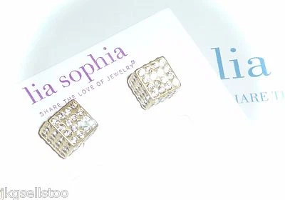 NOVO COM ETIQUETAS - BRINCOS DE OURO E CRISTAL LIA SOPHIA "ROLL THE DICE" - 2013/US$ 48 - Imagem 1 de 4