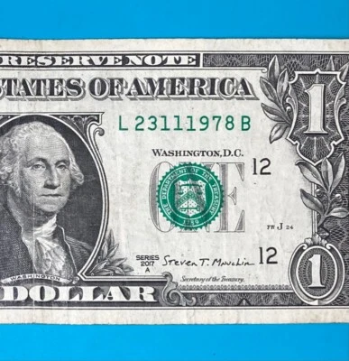 23 November 1978 (L 23111978 B) BIRTHDAY $1 One Dollar Bill - Image 1 of 4