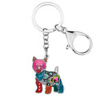 Porte-clés en alliage émail strass West Highland Terrier Dog porte-clés voiture cadeaux