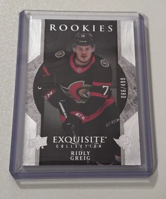 2023-24 Upper Deck Ice - Exquisite Collection Rookies #R11 Ridly Greig /499 (RC) - Image 1 of 2