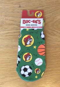 Buc-ee’s Kids Crew Socks Unisex - Bucky Beaver Logo - Sports - Size 6-11 - Picture 1 of 2