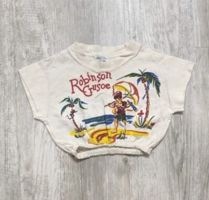 Vintage 40s 50s Robinson Crusoe Elastic Waist T-Shirt Youth Sz 5 - Picture 1 of 6