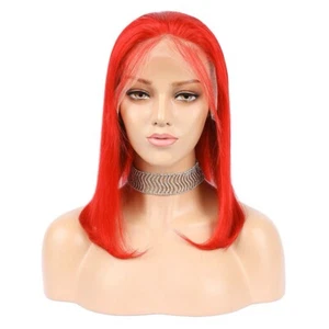 ‘SCARLET’ Red Human Hair Wig - Picture 1 of 4