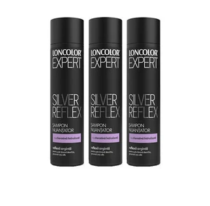 Loncolor Expert Silver Reflex Keratin Shampoo Anti-Brass Cool Tone 250ml 3-Pack - Picture 1 of 3