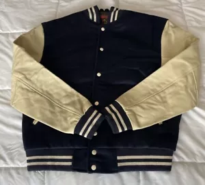 Chaqueta Brutal Bee Letterman Para Hombre Bombardero Lana Cuero Genuino Mangas L *leer - Imagen 1 de 15