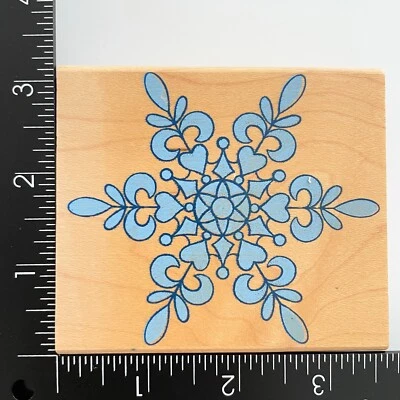 Резиновый штамп Stampede Large Snow Flake Snowflake A1042H смонтированный на дереве резиновый штамп - Изображение 1 из 3