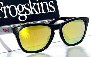 NEW Oakley Frogskins Polished Black POLARIZED Galaxy Gold Lens Sunglass 9245-B8 - Picture 1 of 16
