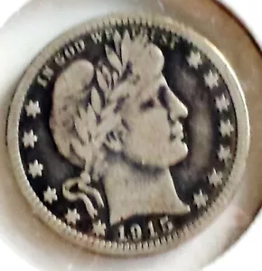 Moneda de cuarto de barbero 1915-P - Imagen 1 de 3